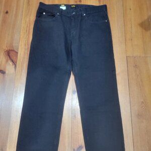 Men’s Lee Regular Fit Straight Leg Jeans 36x30 Double Black Pants Cotton New